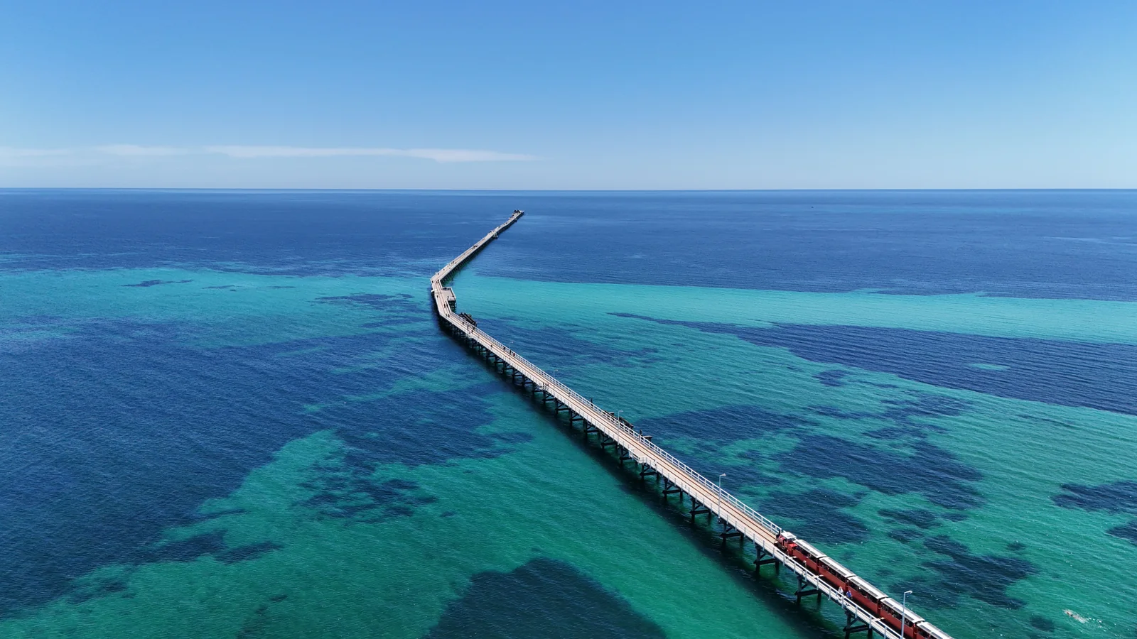 Busselton Jetty and Geographe Bay from above