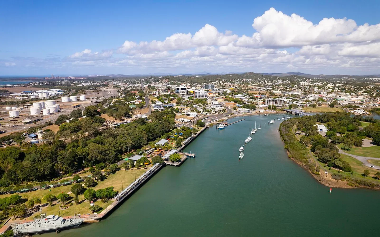 Gladstone city and East Shores waterfront