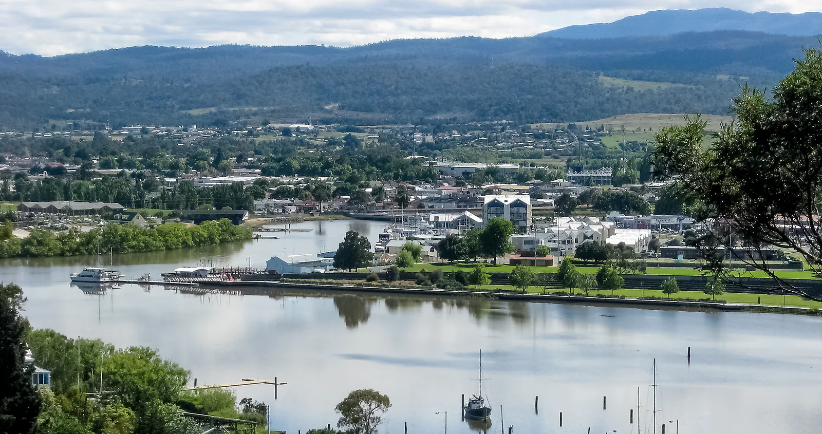 Launceston and the Tamar River in northern Tasmania