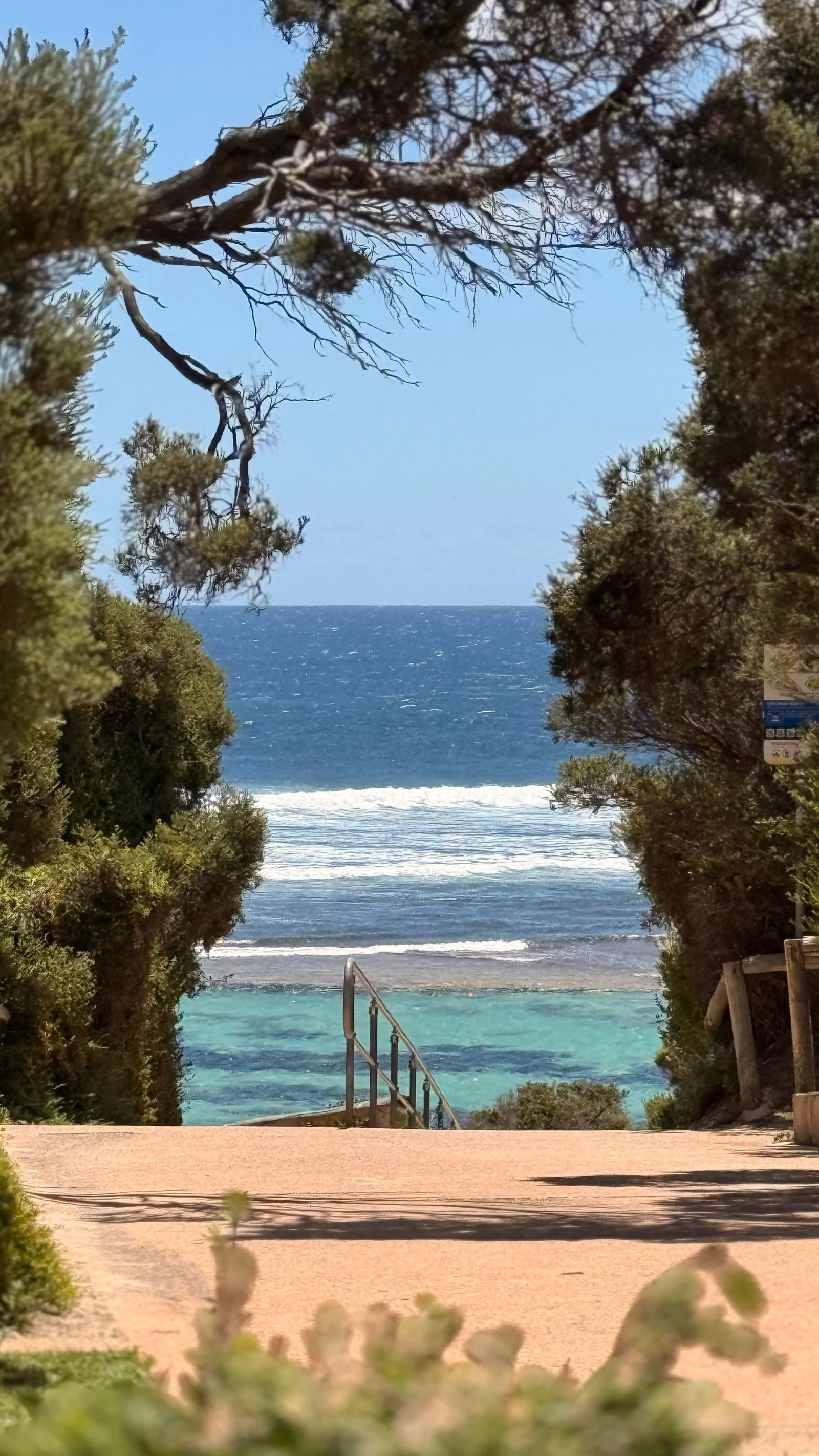 Coastal path leading towards the beach at Margaret River