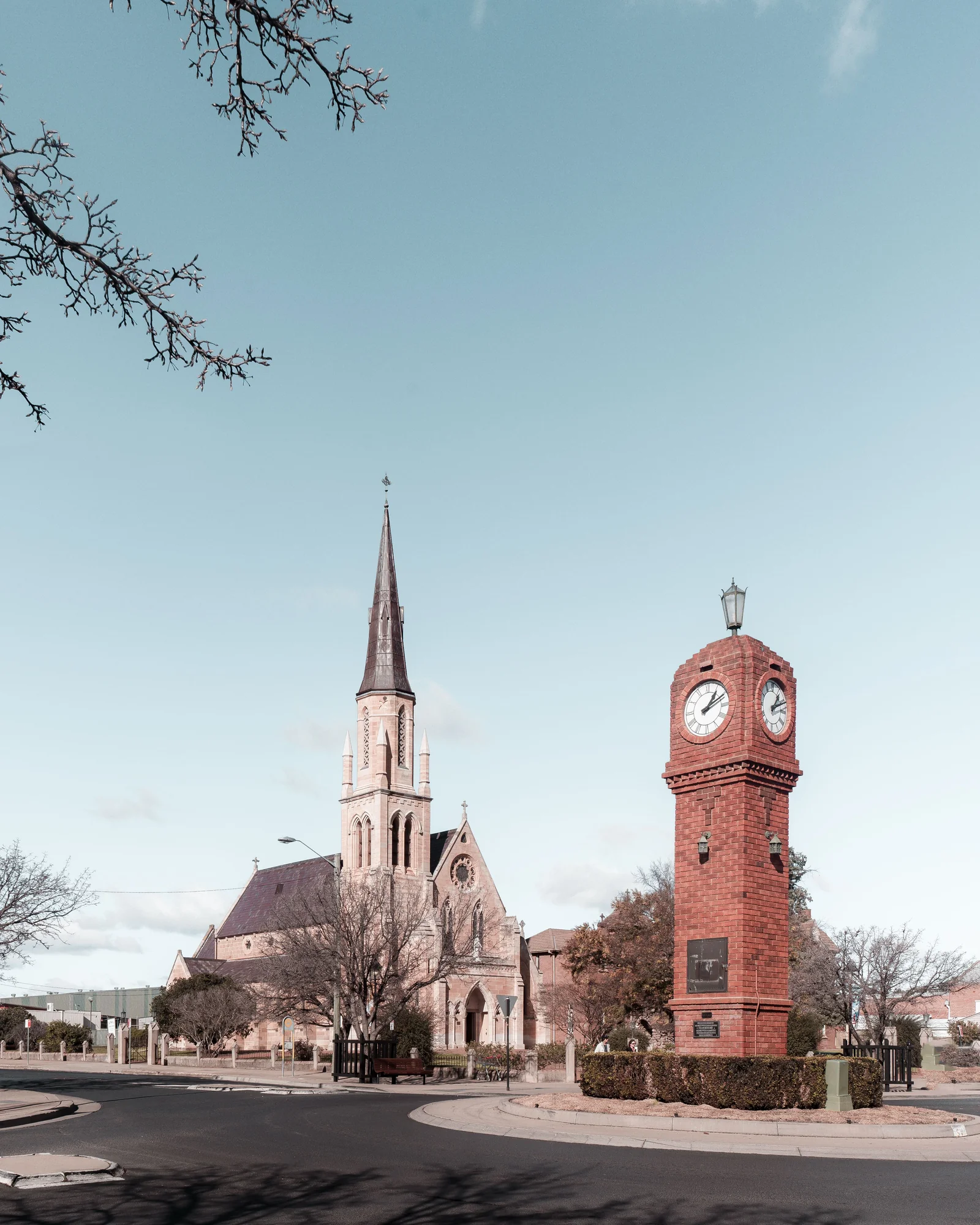 Historic church and clock tower in Mudgee