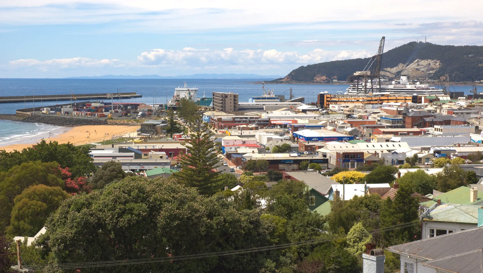Burnie harbour and city on Tasmania's north west coast