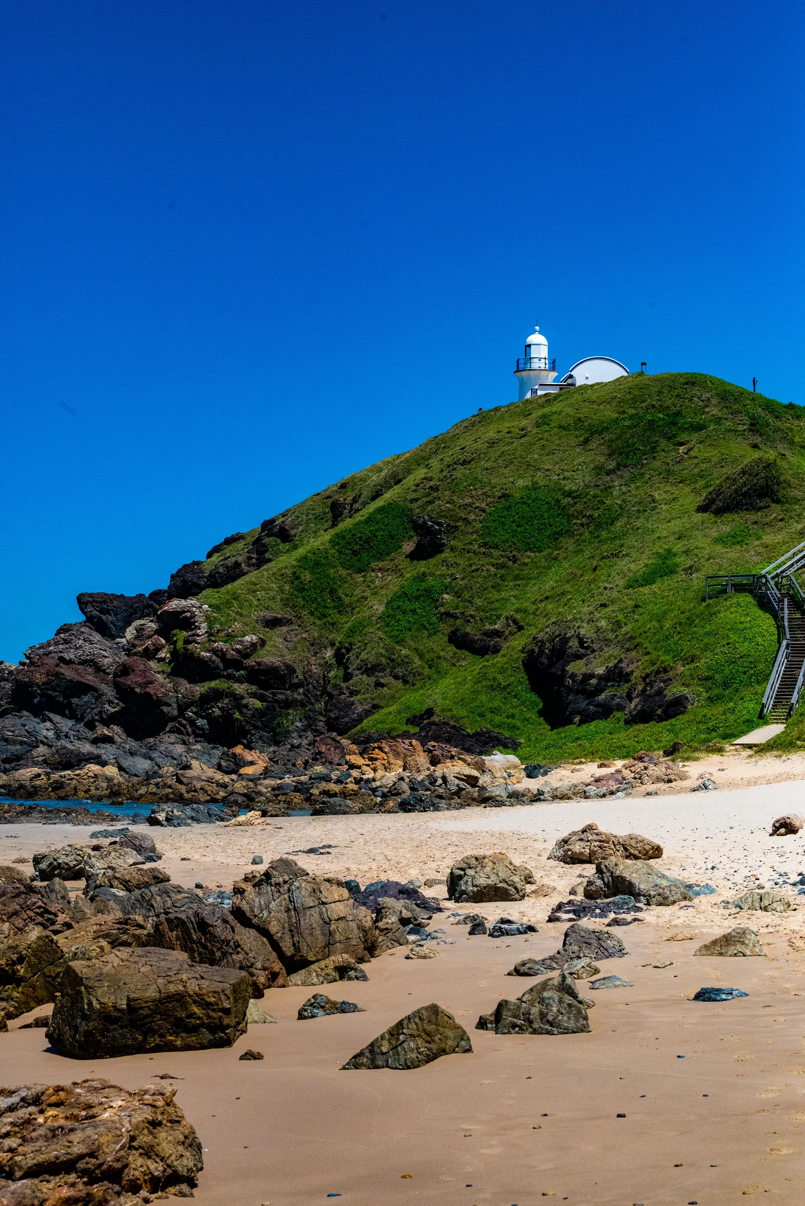 Tacking Point Lighthouse and coast at Port Macquarie