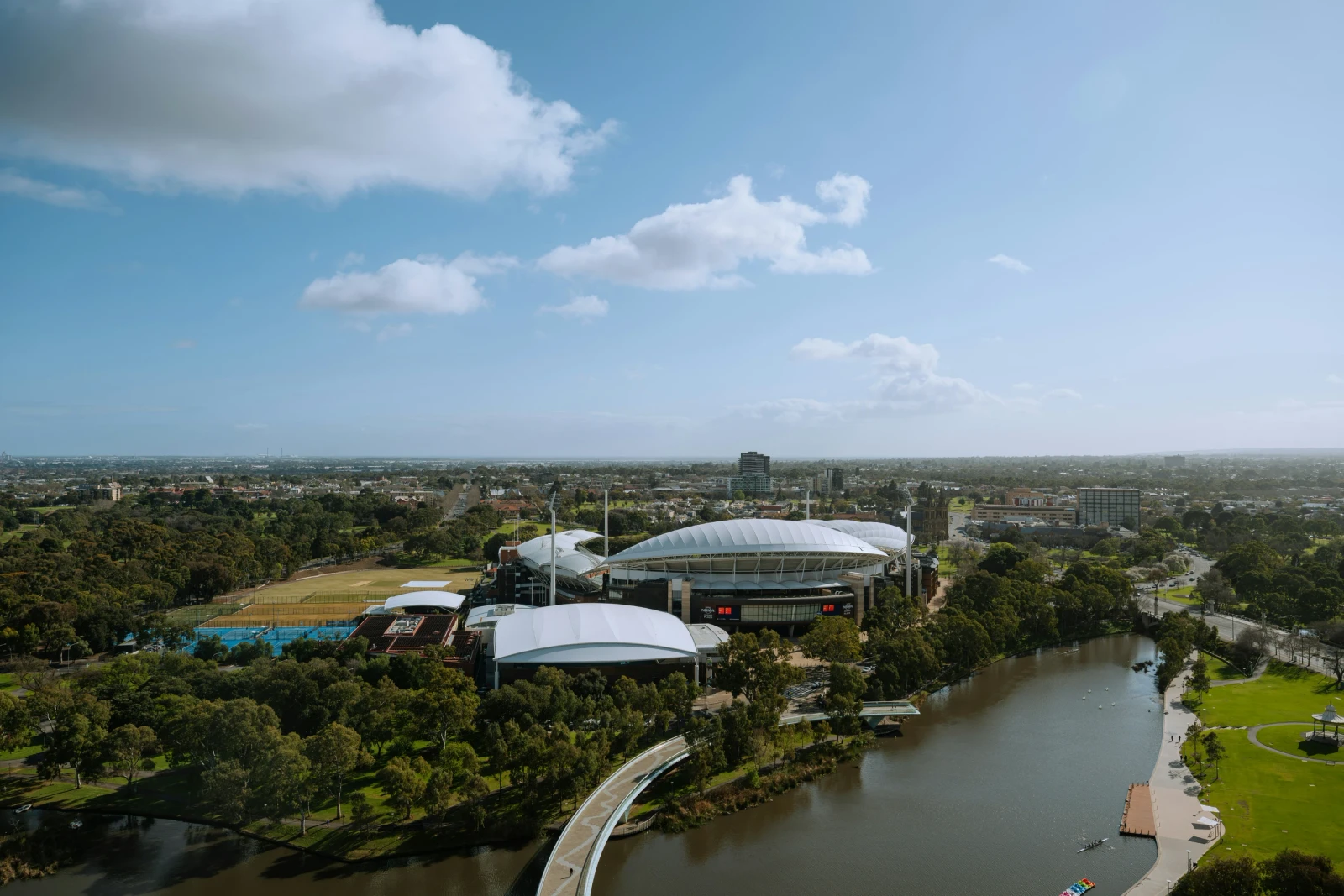 Adelaide Oval and the River Torrens with North Adelaide beyond